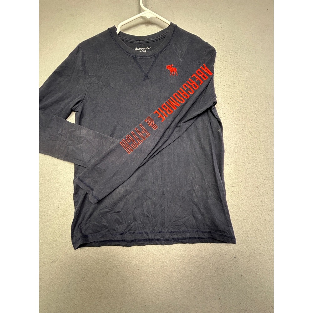 Abercrombie Kids Shirt Cotton Blend Navy Blue Red 15/16 Boys